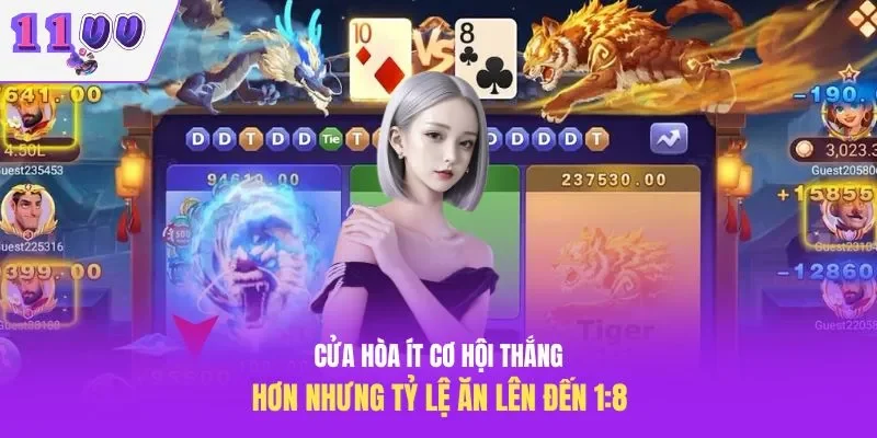 Cửa hòa ít cơ hội thắng hơn nhưng tỷ lệ ăn lên đến 1:8